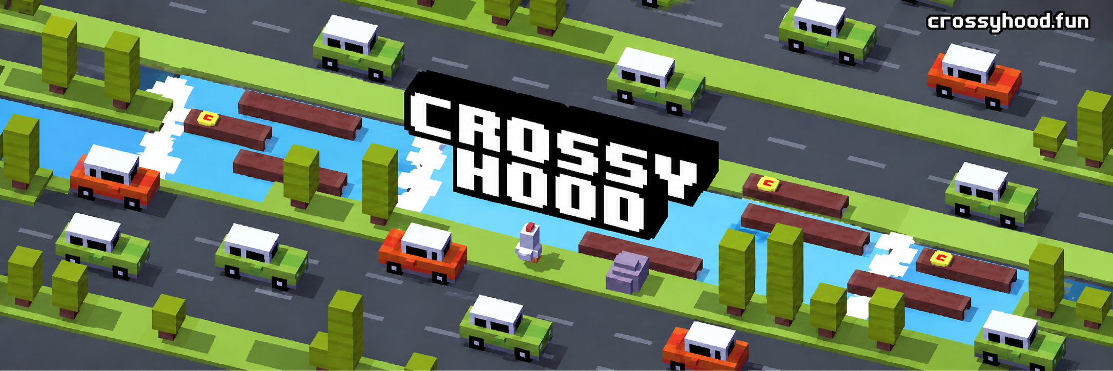 CrossyHood — voxel roads, rivers and traffic